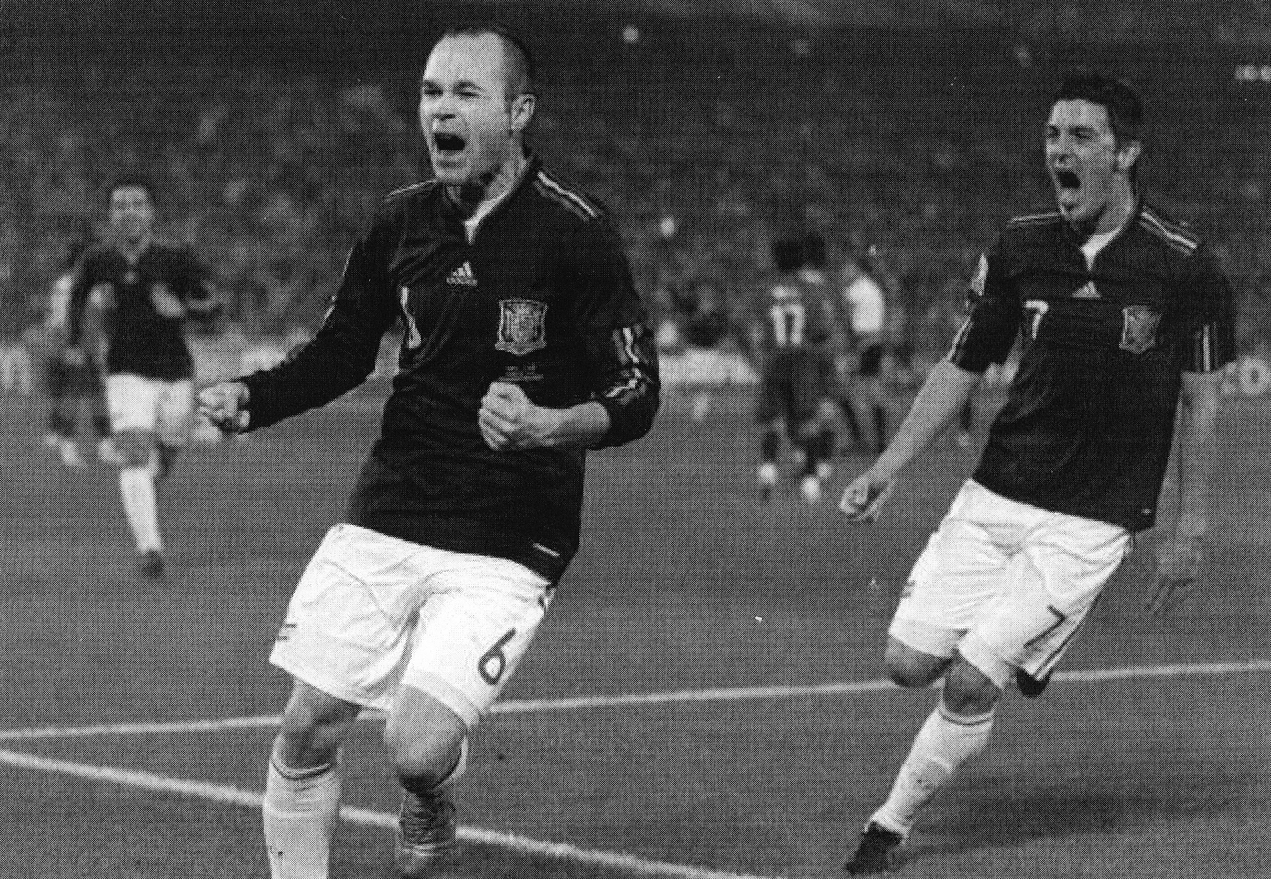 Andrés Iniesta - celebrando en la cancha