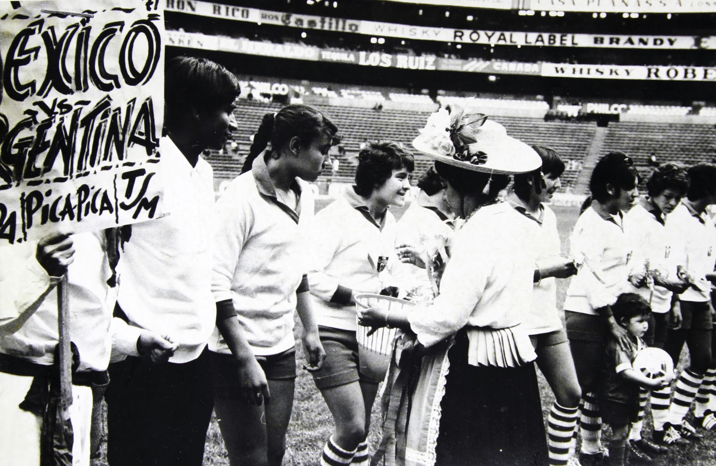 México 1971 - Pancarta de México vs Argentina