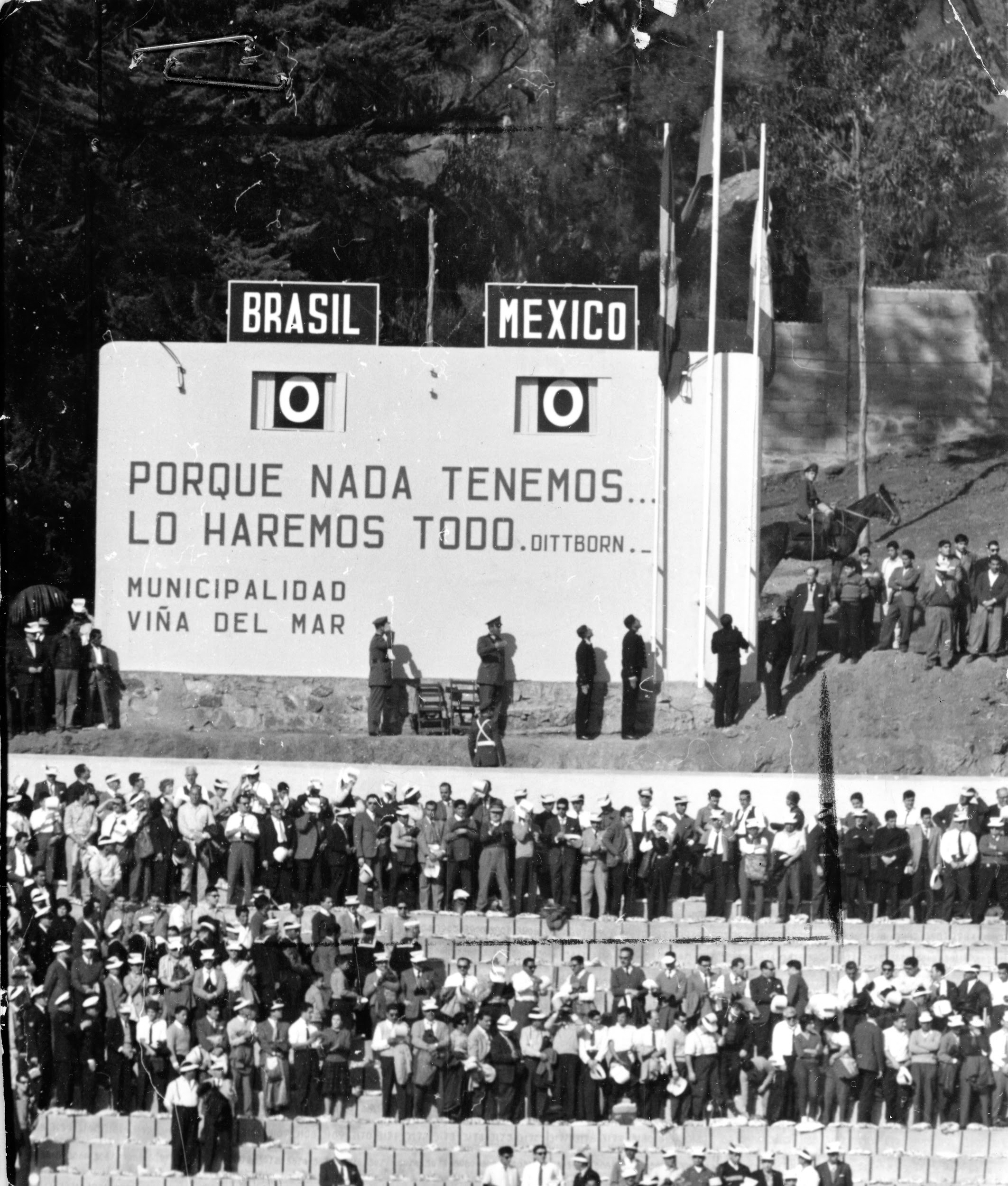 Chile 1962 - Pizarra Brasil - México con leyenda